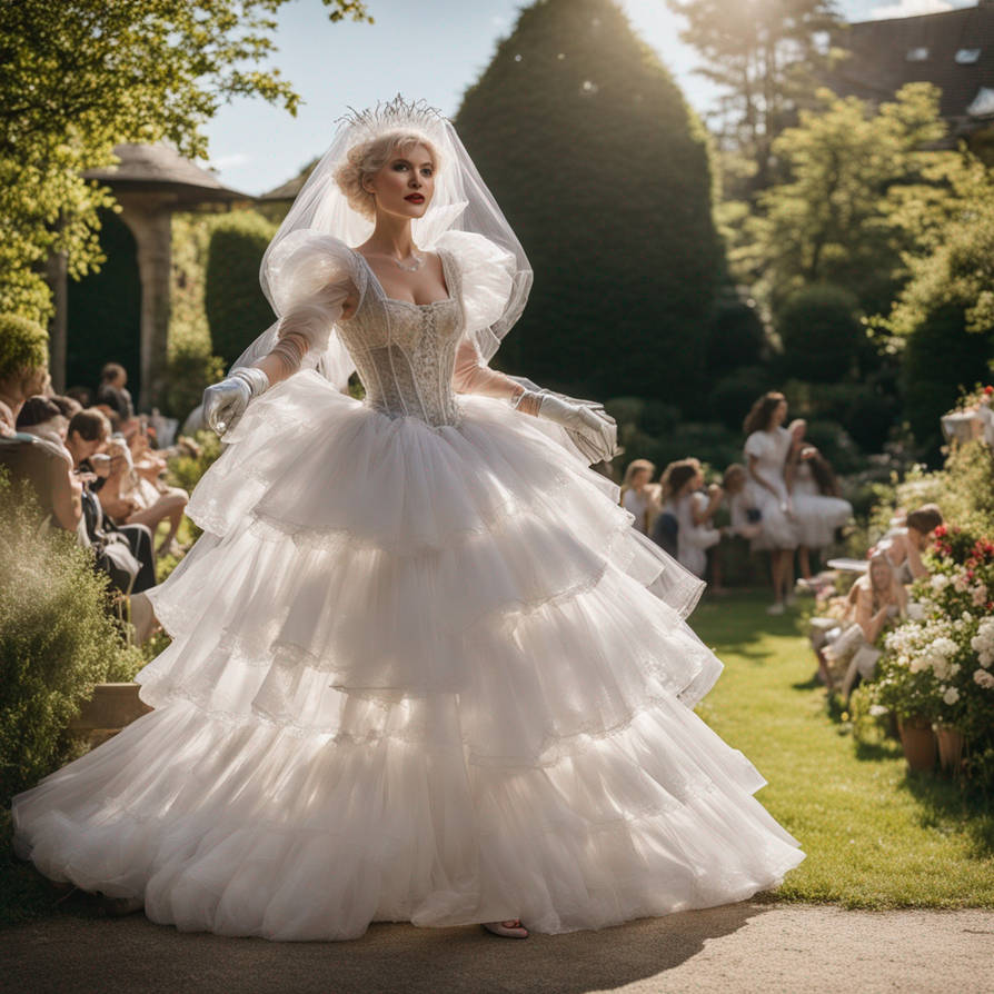 Woman is dressed in a huge fairy tale clear pvc we by laserbill on ...