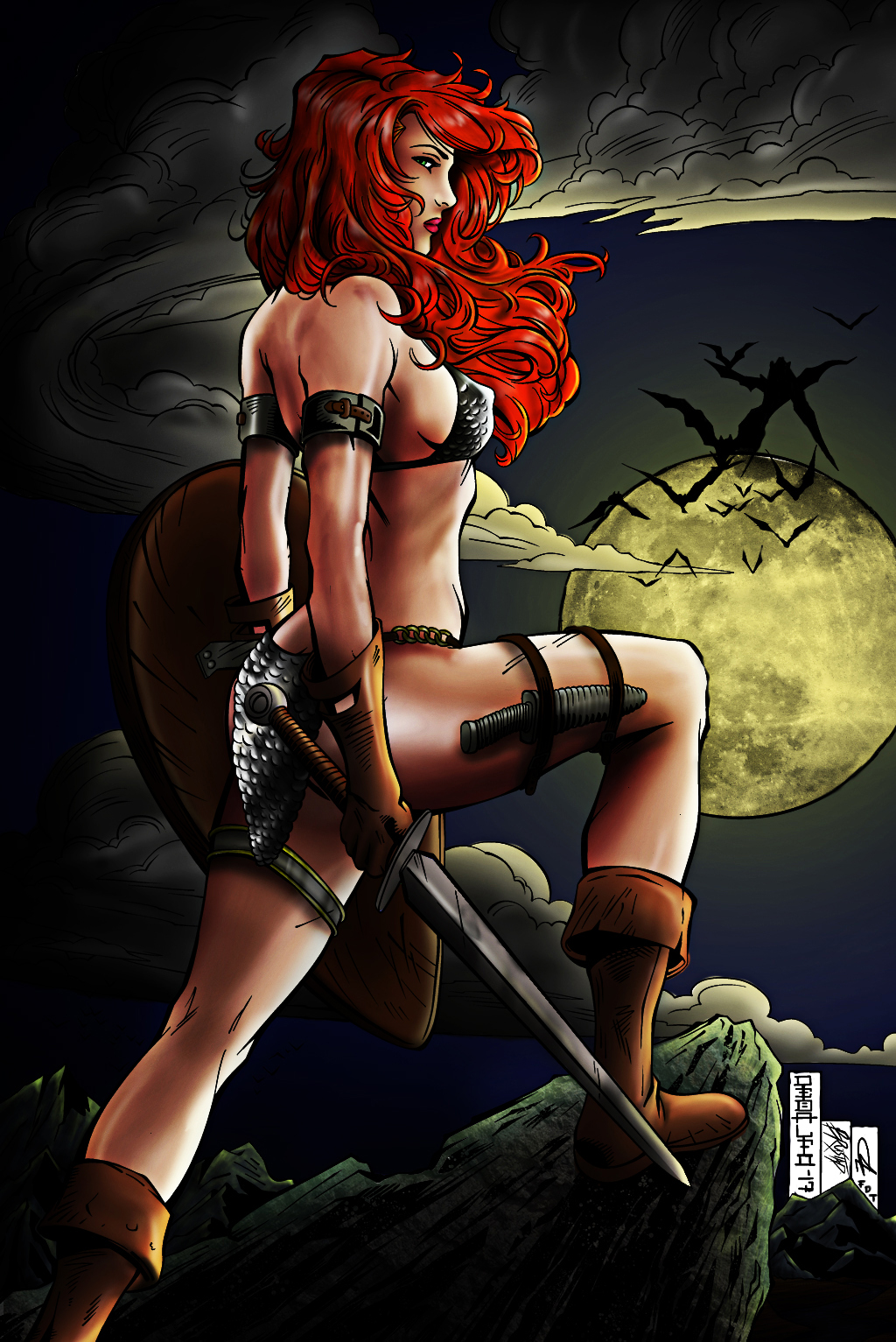 colored red Sonja