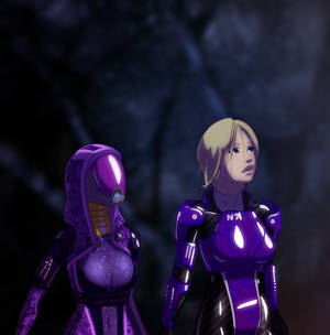 Tali and Shepard Look