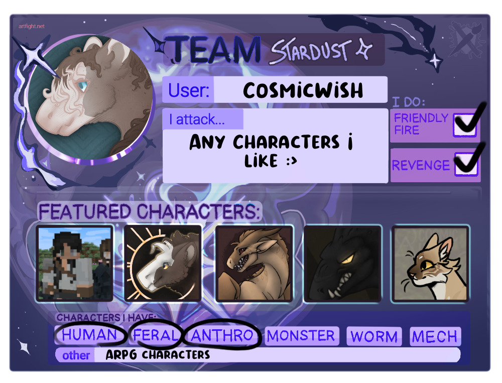 Artfight Profile By CosmicsWish On DeviantArt artfight-profile-by-cosmicswish-on-deviantart