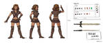 Marina character sheet - leather armor by Pehesse by Kervala