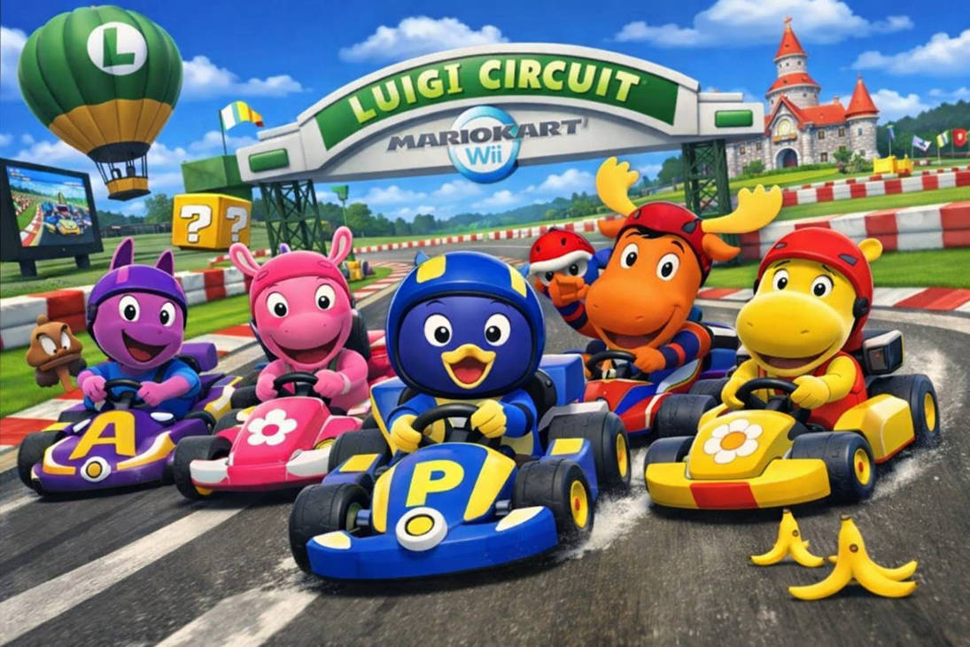 Backyardigans Mario Train The Backyardigans In Mario Kart Wii by TheCameraLady on DeviantArt