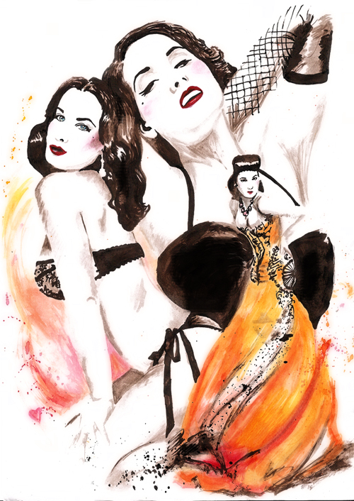 Dita Von Teese in inks