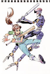 Baseball fighters - Girl x Robot