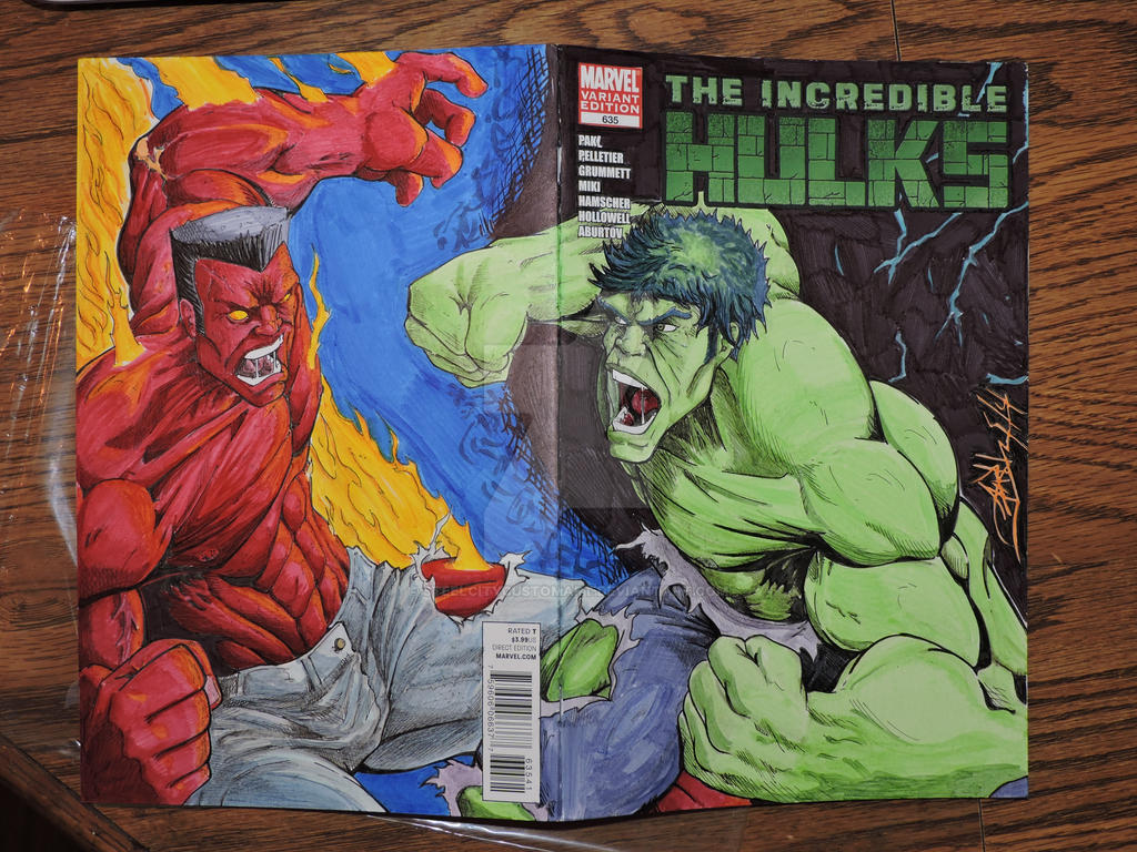Hulk vs Red Hulk sketchcover