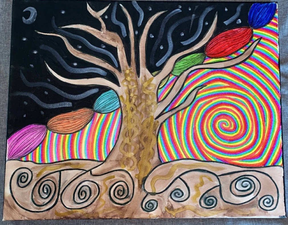 Trippy Tree Swirl Painting by BlueJay9798 on DeviantArt