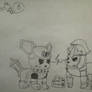 Two Steel Type Eeveelutions fight over Food