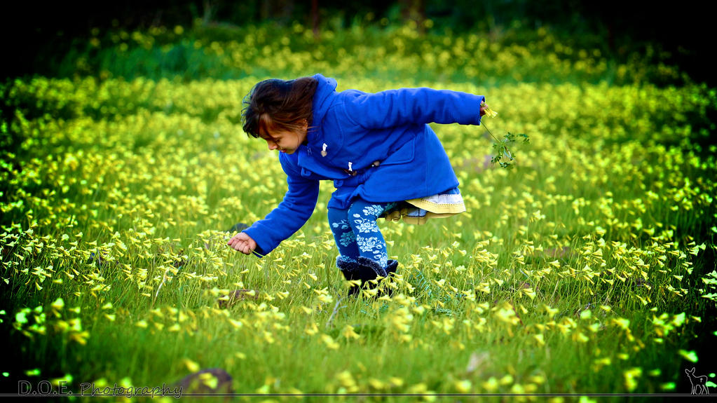 Daughter Picking Flowers