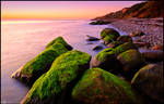 Mossy Rocks Sunset by Keld-Bach