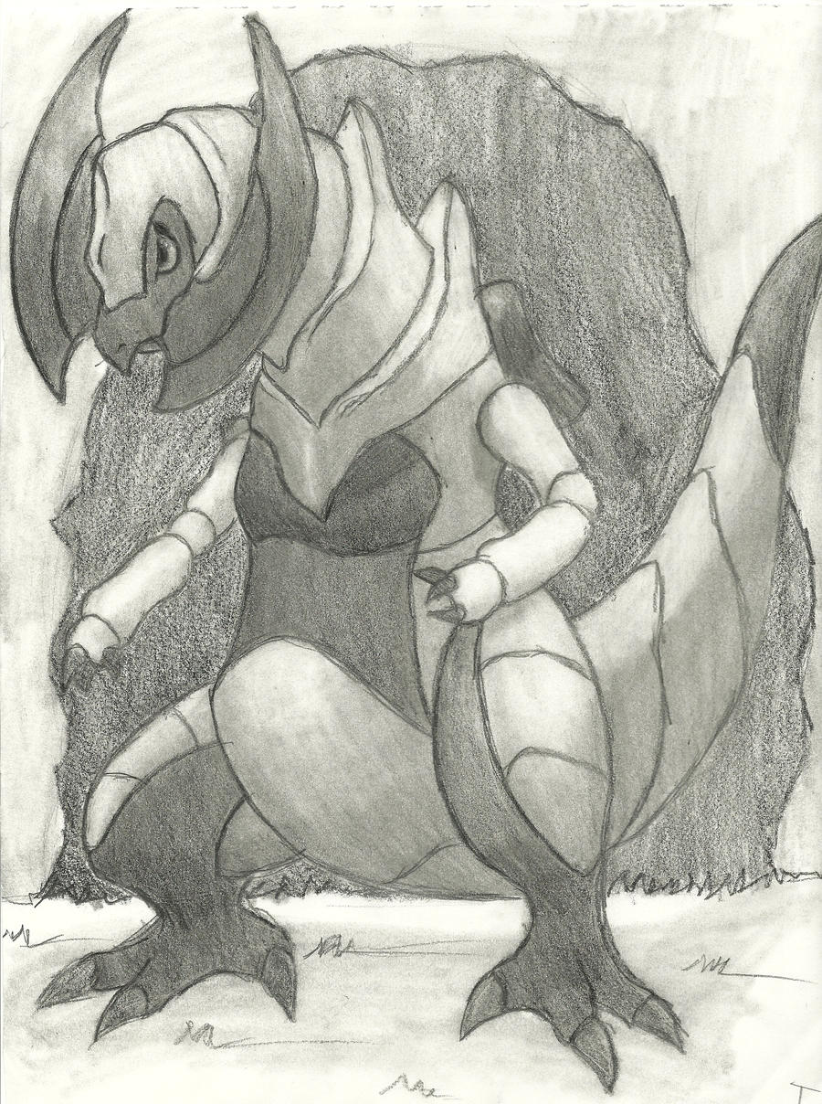 Haxorus pencil drawing