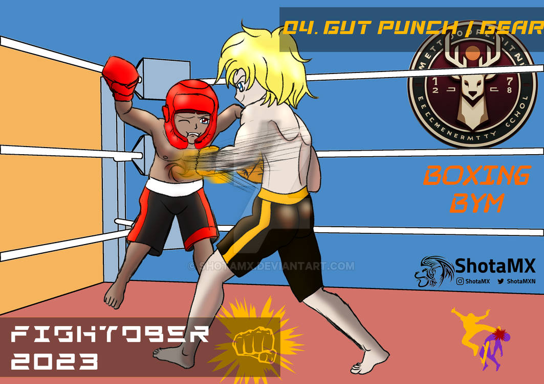 Fight Ob FIghtober 2023 - 04 - Gut Punch and Gear by ShotaMX on DeviantArt