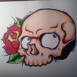 Skull with rose