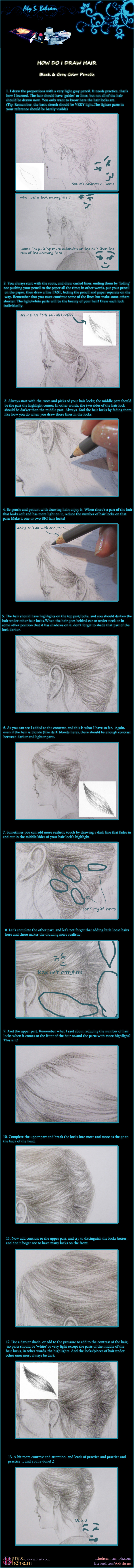 Hair Tutorial - Traditional Gray Colored Pencil