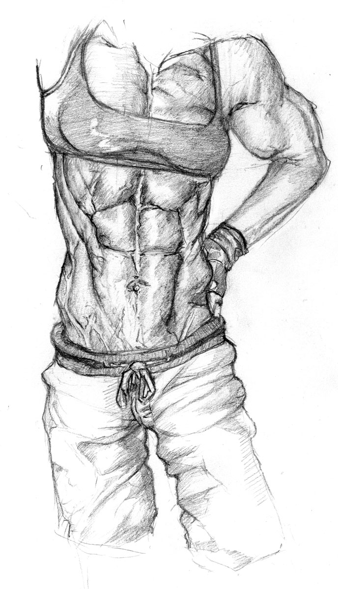 pic How To Draw Abs Female anime abs sketch.
