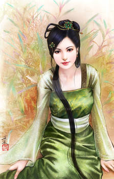 The sitting beauty