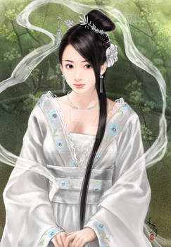 a fairy in white
