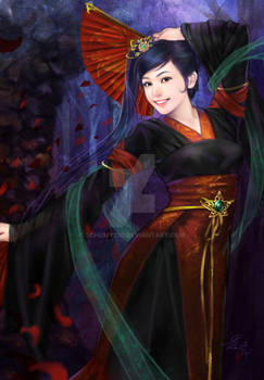 dance with a brandish of fan