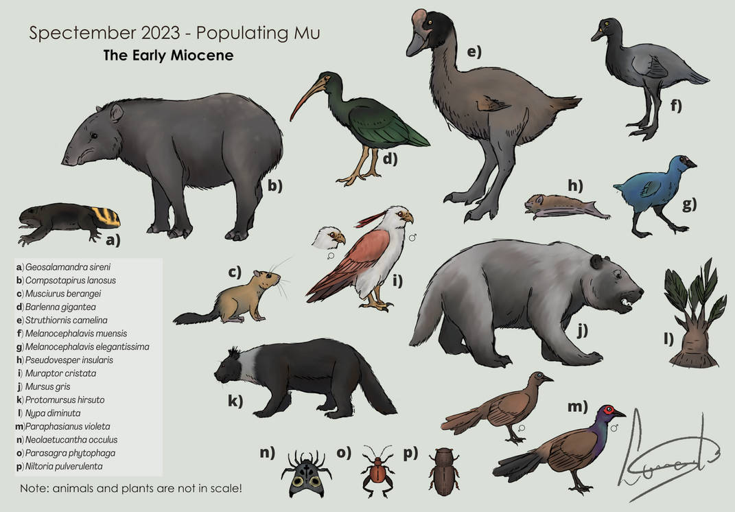 Populating Mu - A sample of Miocene's biodiversity by leonardismos on ...