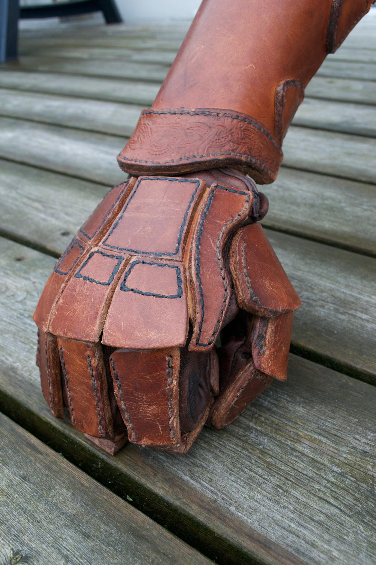 Leather fighting glove and vambrace 2 by TheDutchViking on DeviantArt