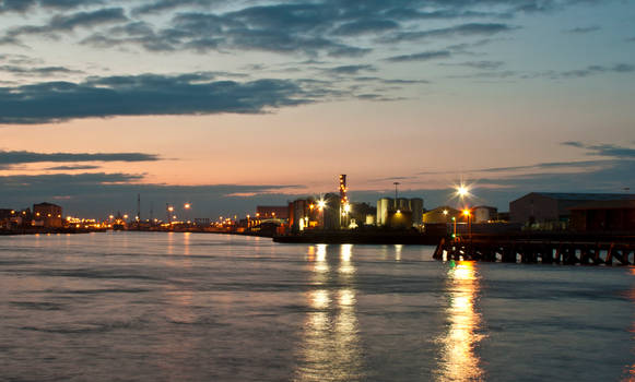 Sunset over the port