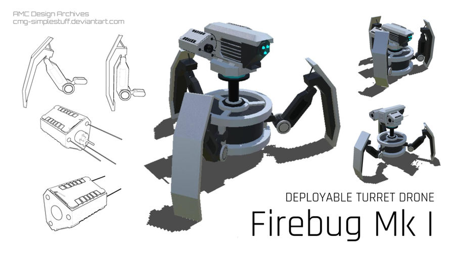 Firebug Model Kit Firebug deployable turret drone by CMG-simplestuff on DeviantArt