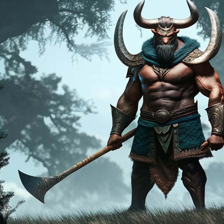 Half-Minotaur Half-Dwarf V2 by DarkstoneStudios on DeviantArt