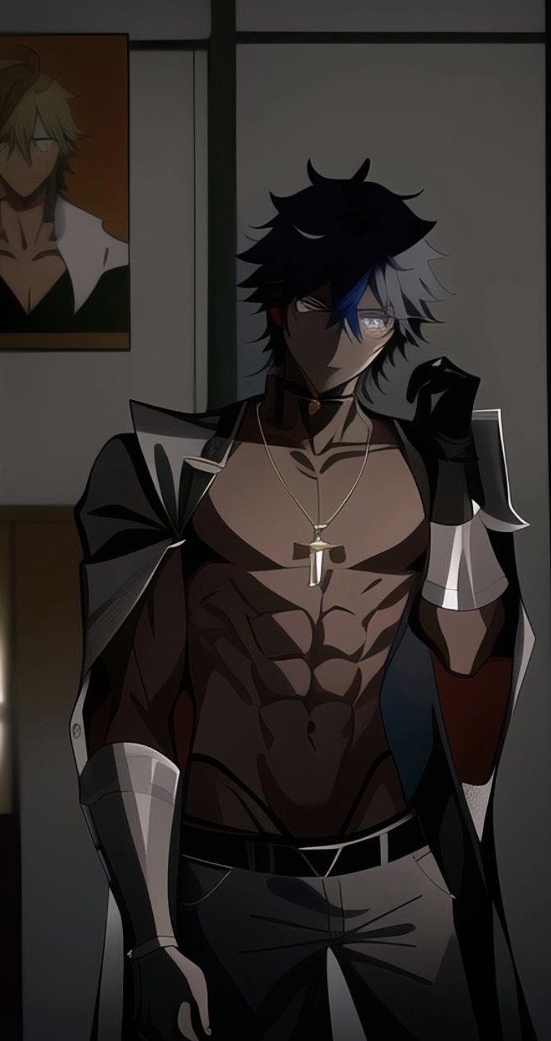 Muscular Anime Man Shirtless Manga Boy