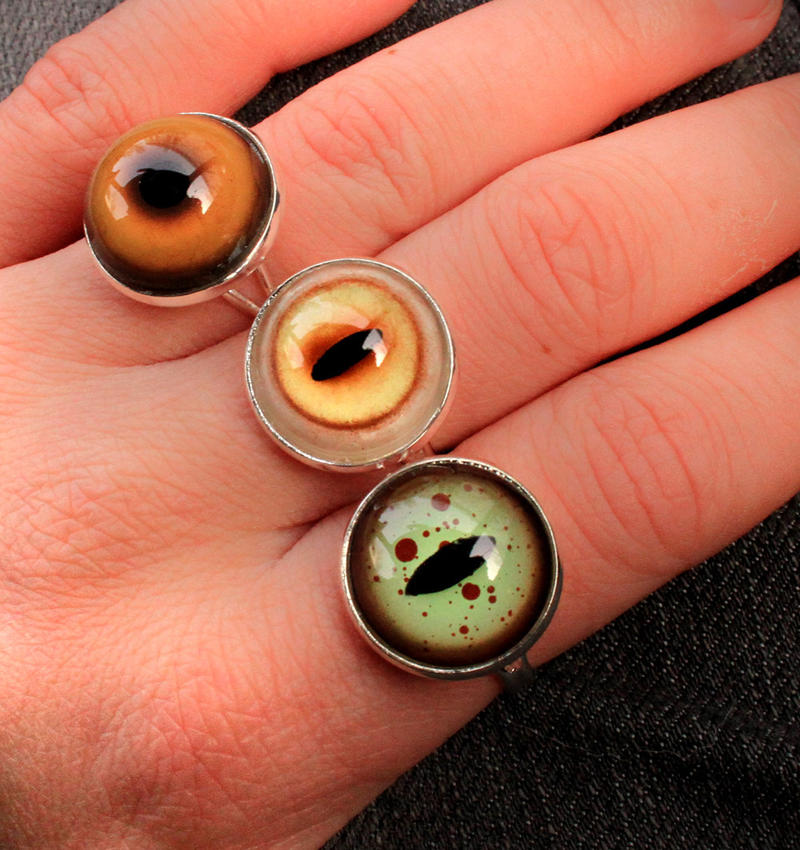 Glass Eye Rings: $25.00