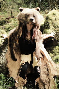 Vintage Grizzly Bear Headdress