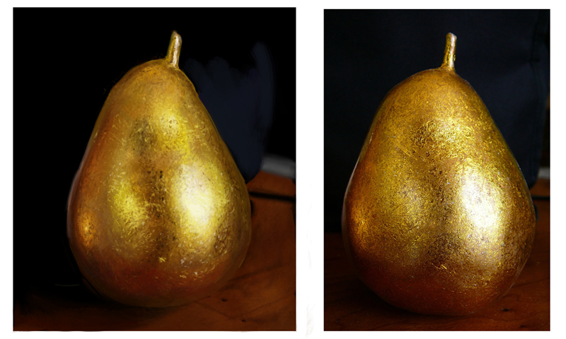 Golden pear paint study