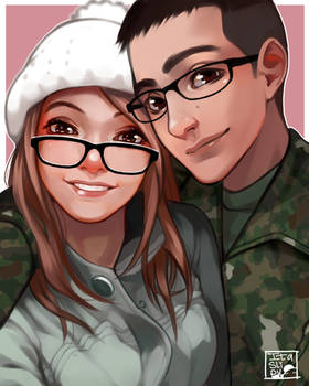 bust couple portrait commission