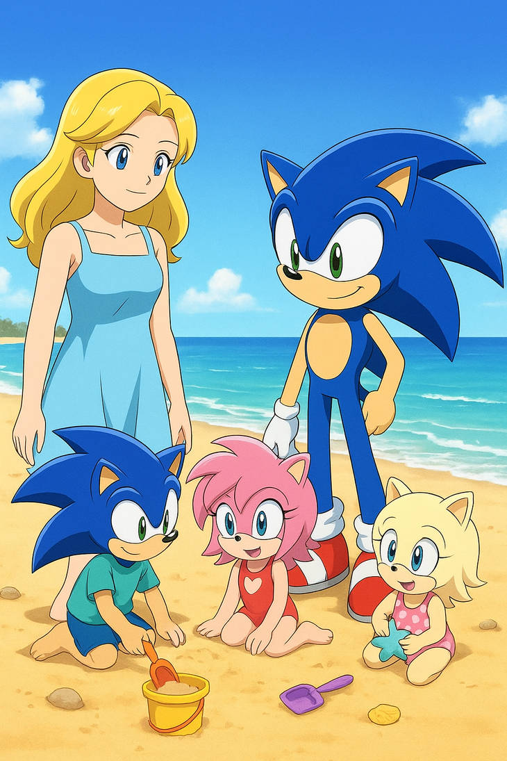 SonMaria Sonic X Maria Robotnik Family Beach Art By sonmaria-sonic-x-maria-robotnik-family-beach-art-by