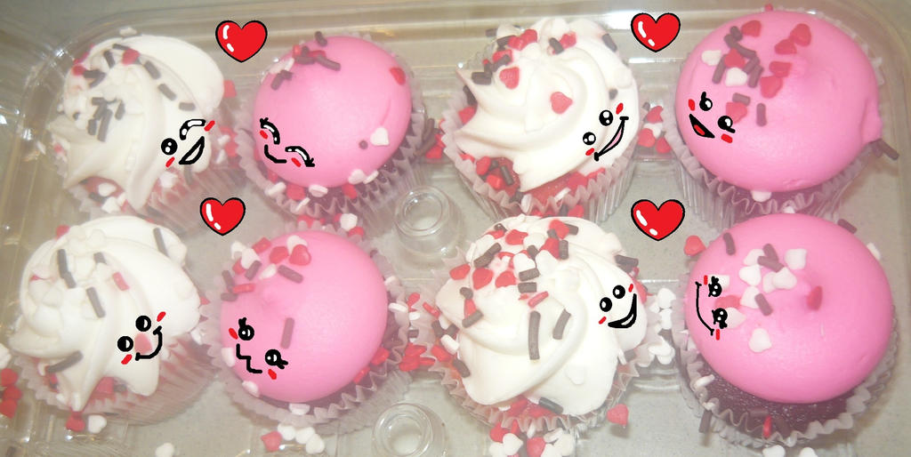 Kawaii Valentine's Day Cup Cakes In Love