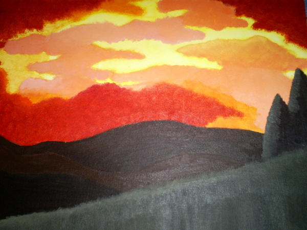 Fiery Skies - Oil Paint