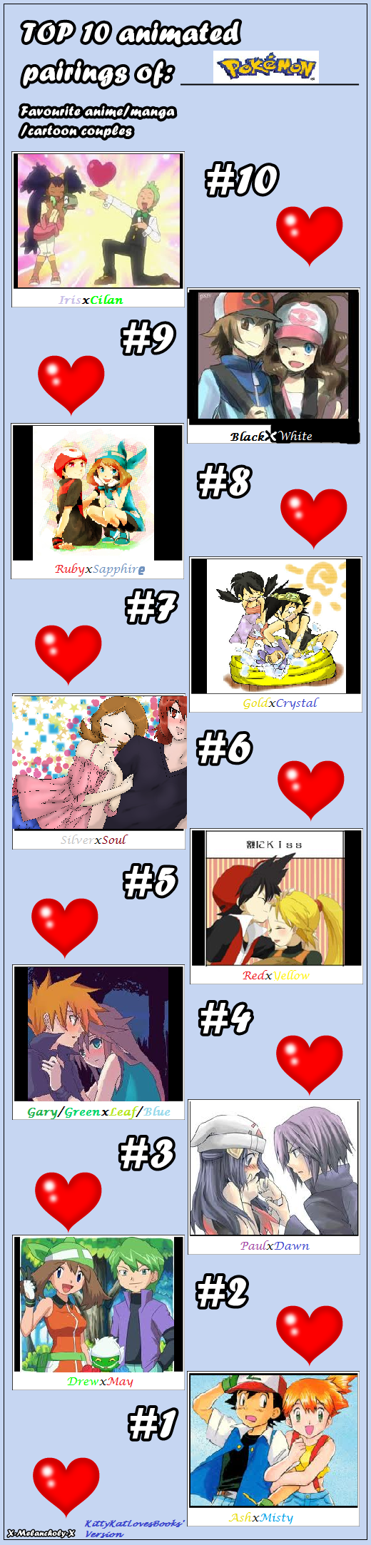 Top 10 Pokemon Couples by KittyKatLovesBooks on DeviantArt