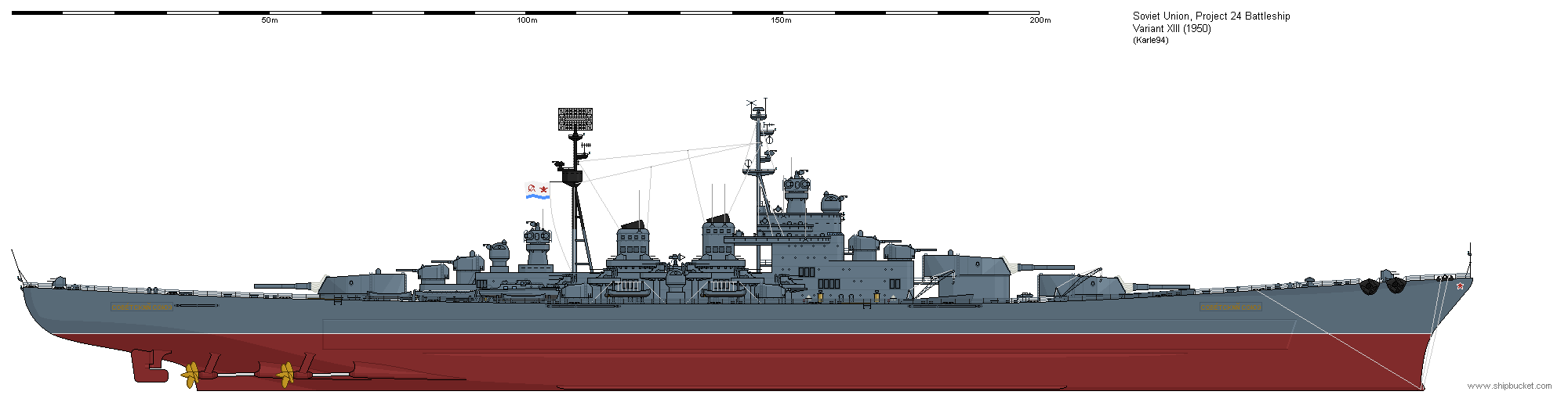 Project 24 Variant XIII Battleship Design 1950 by Karle94 on DeviantArt
