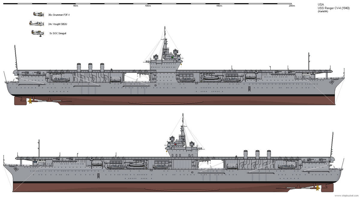 USS Ranger CV-4 1940 by Karle94 on DeviantArt