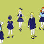 Little girls - Old-fashioned comic book style