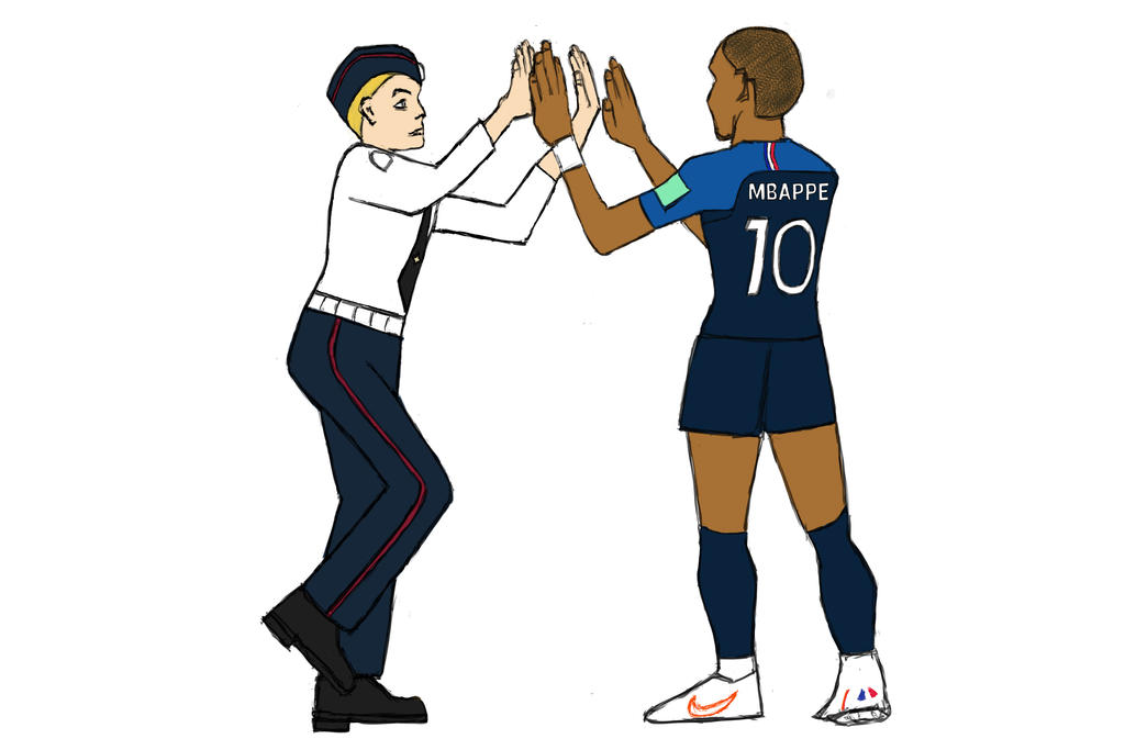 MBappe and Pussy Riot high five - World Cup 2018