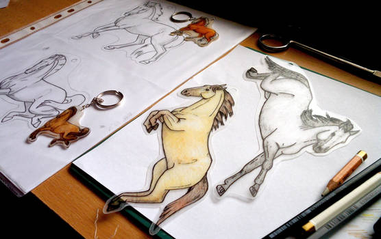 WIP horse keychains