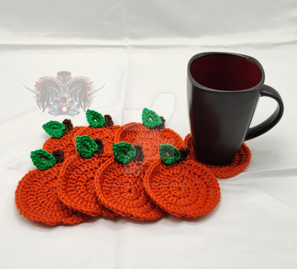 Commission: Pumpkin Coasters