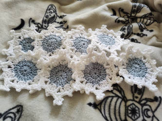 Commission: Snowflake Coasters by Witchcraftsy