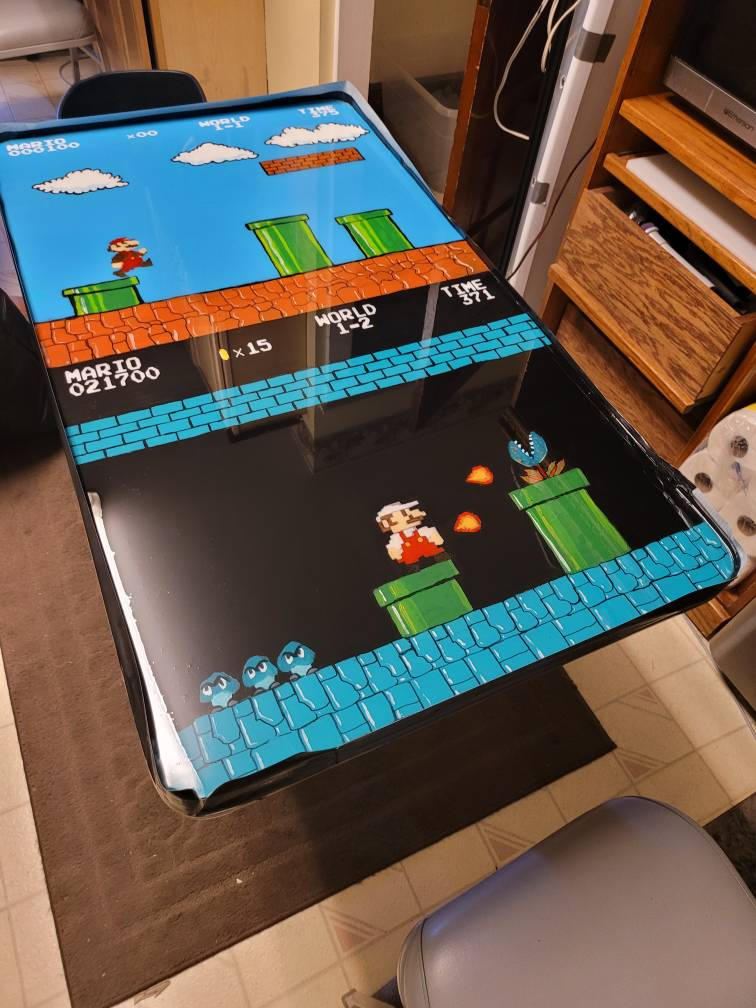 super mario table I hand painted by DEADLYSKETCH77 on DeviantArt