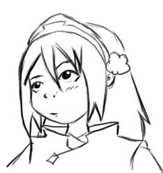 Toph- Lineart by Kathytachan