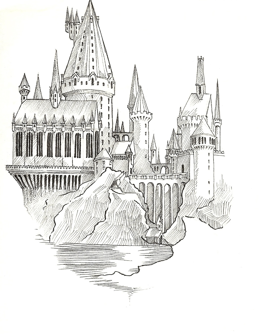 Harry Potter Hogwarts Castle Drawing harry-potter-hogwarts-castle-drawing