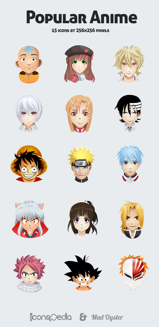 Popular Anime Icons by iconspedia on DeviantArt