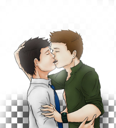 Kissing Destiel by ste3o