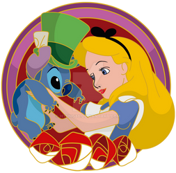 Disney Pin Art -  Alice x Stitch