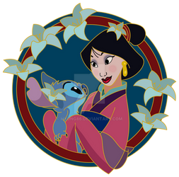 Disney Pin Art -  Mulan x Stitch