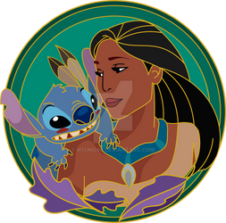 Disney Pin Art -  Pocahontas x Stitch